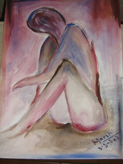 "Contrastes" Acrylic Paper Figure Painting