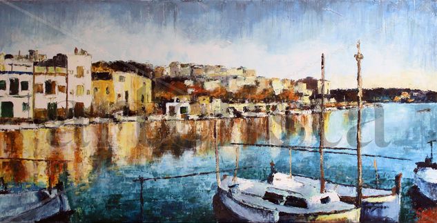 Porto Colom 2 Oil Canvas Marine Painting