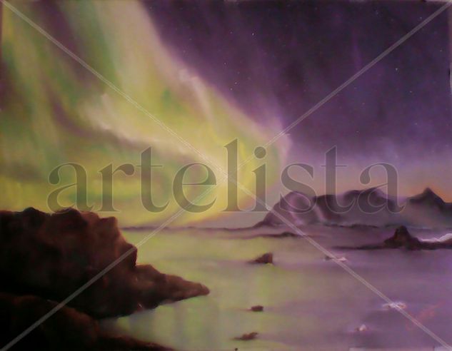 AURORA BOREAL 1 ( Violeta ) Pastel Paper Landscaping