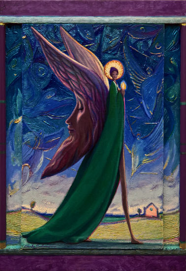 EL ÁNGEL DE LAS LUNAS - ( enmarcado ) Acrylic Canvas Figure Painting