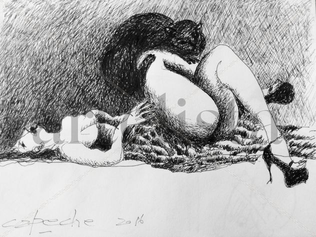 Ella y el gato.