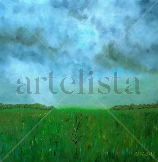 Tarde de tormenta Oil Panel Landscaping