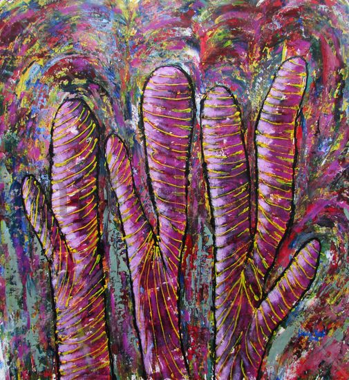 Psicodelia de cáctus Acrylic Canvas Landscaping