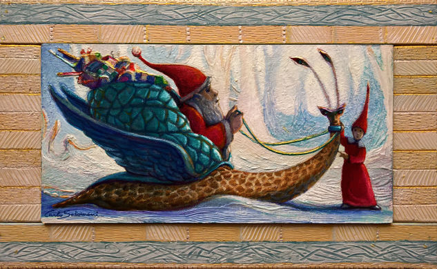 EL CARACOL MAGICO DE PAPÁ NOEL - ( enmarcado ) Acrylic Panel Figure Painting