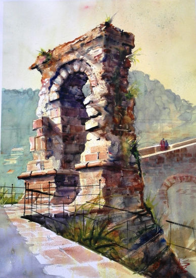 pont del diable,martorell Watercolour Paper Landscaping