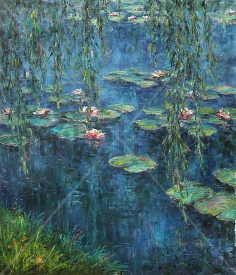 NENÚFARES 2-Pensando en Monet. Oil Canvas Landscaping