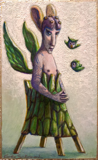 Hoy, me siento como un árbol - Listo para colgar- Acrylic Panel Figure Painting