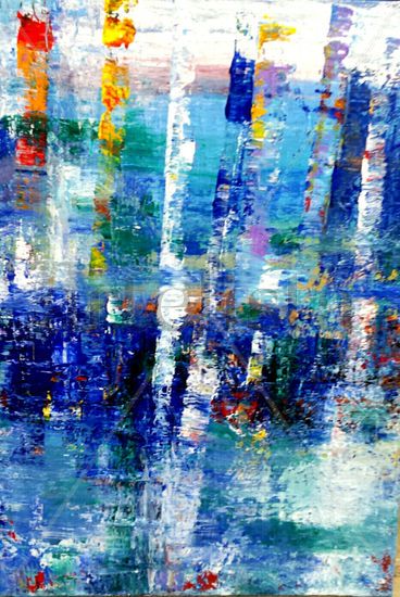 azules Mixed media Canvas Landscaping