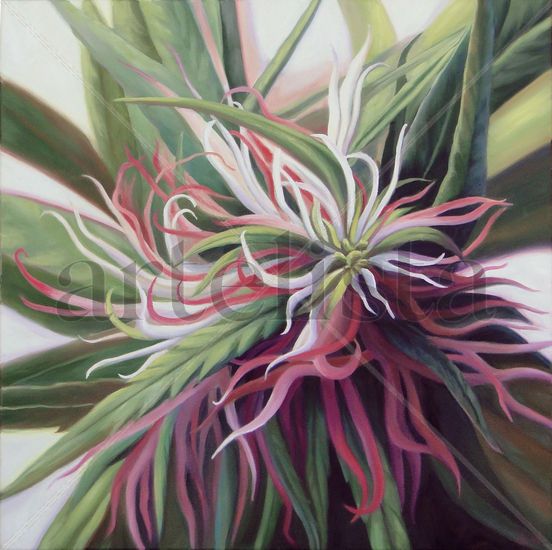 Flor de Marihuana 2 Oil Canvas Floral Painting