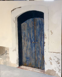 Puerta azul "dalt...