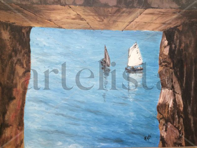 desde el malecon Oil Canvas Marine Painting