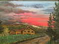 puesta de sol en el caserio