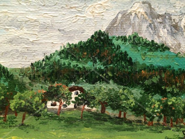 paisaje montañes Oil Card Landscaping