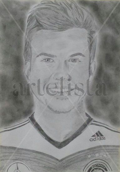 Retrato de Mario Gotze Lápiz