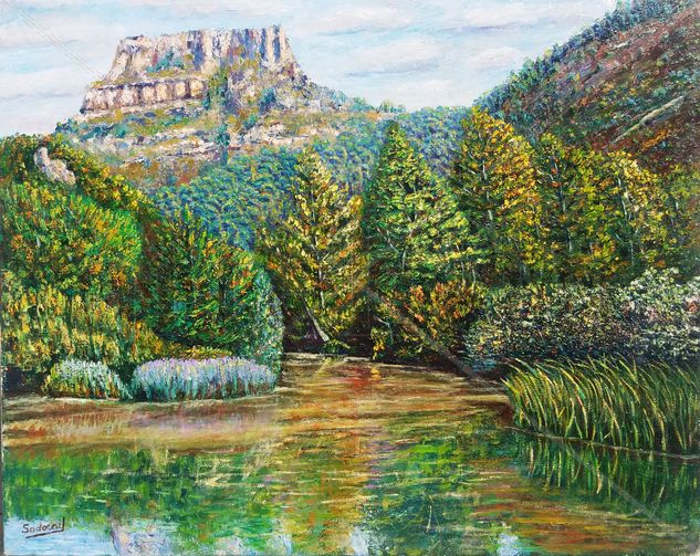 Rio Ebro en Valdelateja Oil Canvas Landscaping