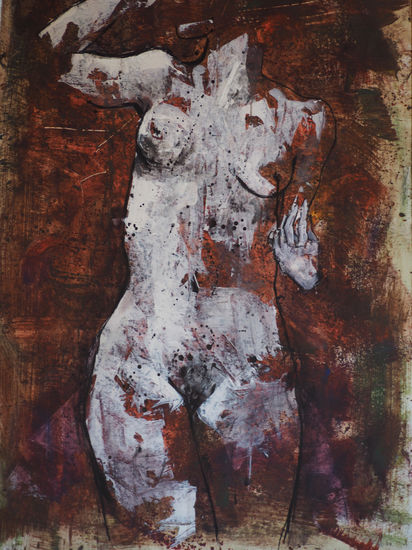 Please give me a piece of cake Mixed media Card Nude Paintings