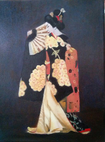 Geisha II Oil Canvas Figure Painting