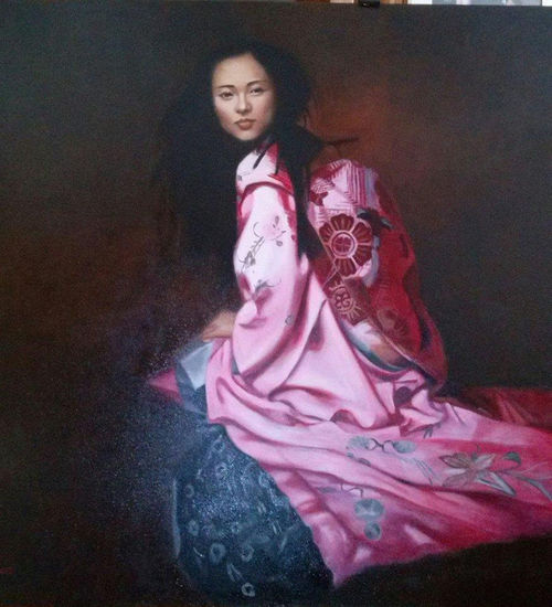 Geisha Mirada II Oil Canvas Figure Painting