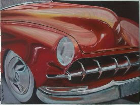 Coche rojo americano