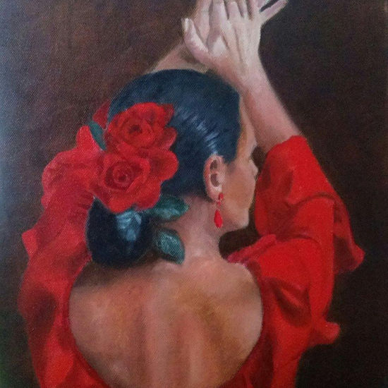 Carmen de Torres palmas Oil Canvas Figure Painting