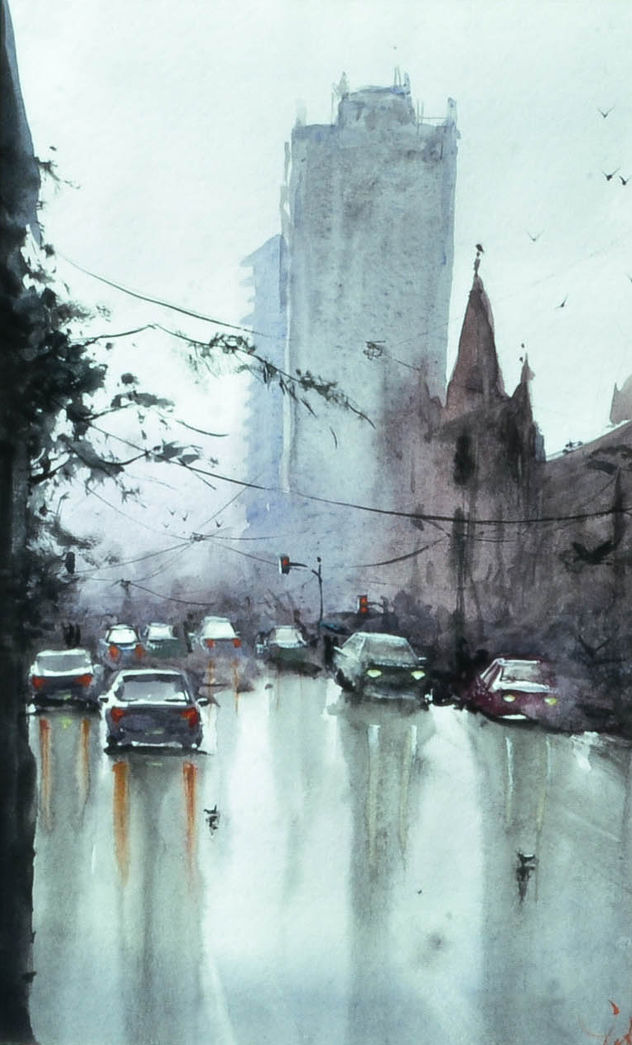 avenida lluviosa