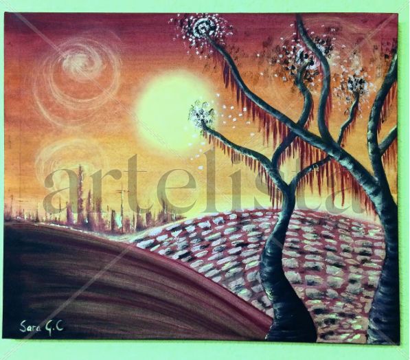 Atardecer Irreal Oil Canvas Landscaping