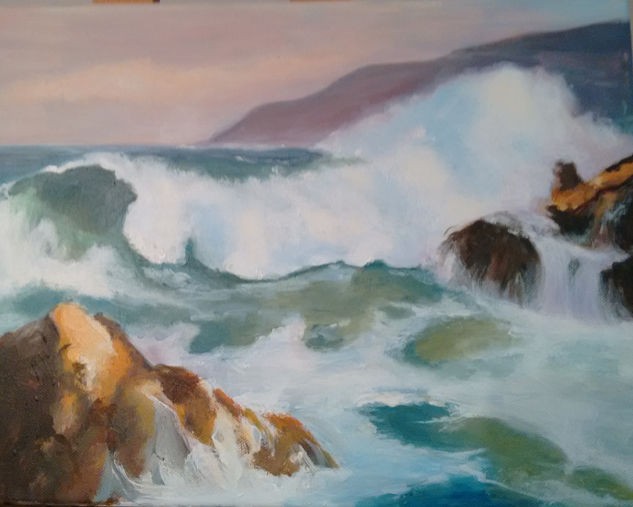 La fuerza del mar Acrylic Canvas Marine Painting