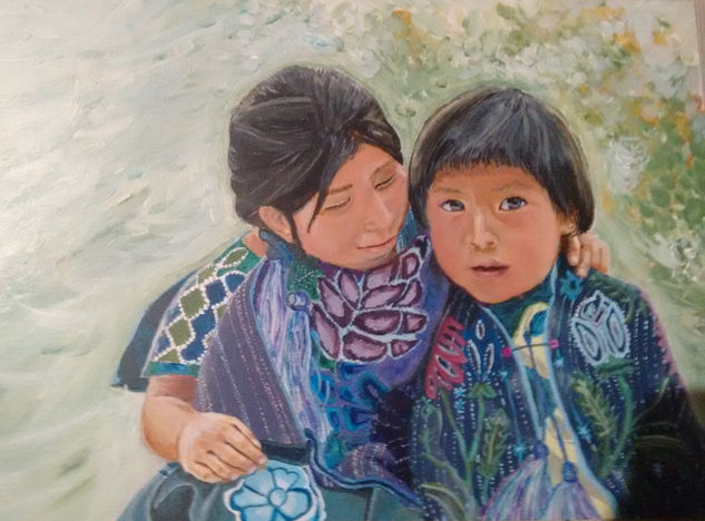 Niños de Chiapas Acrylic Canvas Portrait