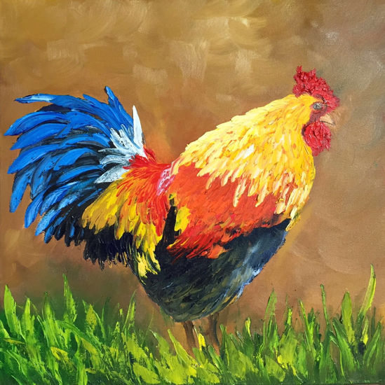 Rooster Oil Canvas Animals