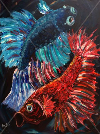 Fish dance Oil Canvas Others