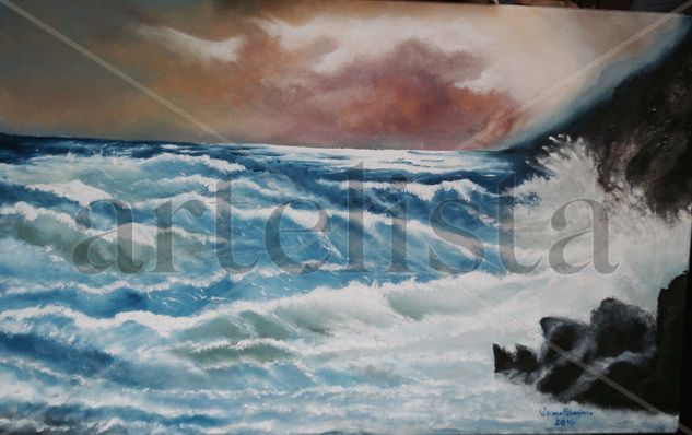 La tempestad Oil Textile Marine Painting