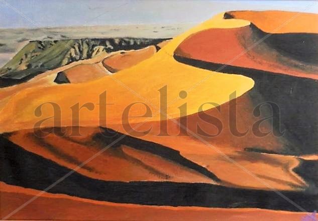 Sahara Acuarela Tela Paisaje