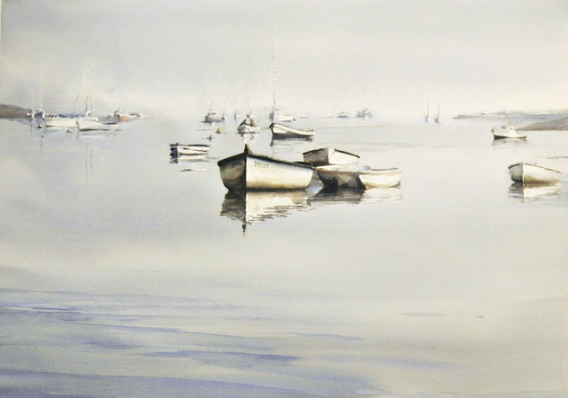 Fondeo Invierno Watercolour Paper Marine Painting