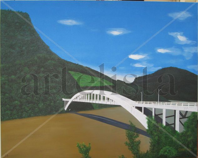 J15067 Ponte Ernesto Dornelles Media Mixta Lienzo Paisaje