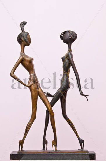 BLACK AND WHITE BEAUTIES Bronze Figurative