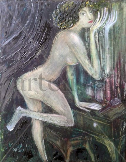 Mirror Oil Canvas Nude Paintings