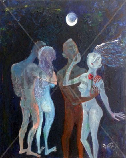 .Moonlight Night Oil Canvas Nude Paintings