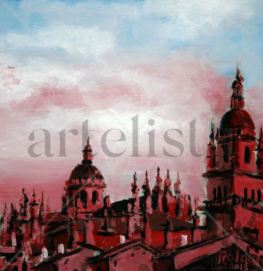 CATEDRAL DE SALAMANCA Acrílico Tabla Paisaje