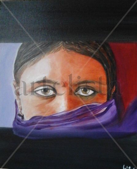 Mirada India Oil Canvas Portrait