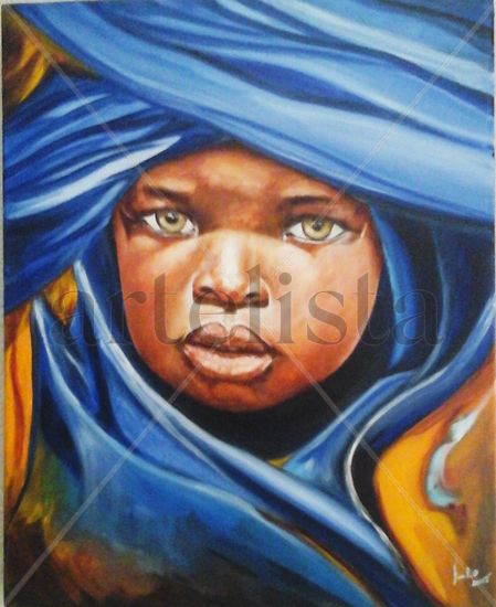 Niño tuareg Oil Canvas Portrait