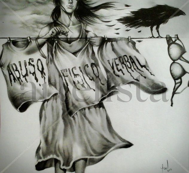 Dibujo para exposición en Madrid - CUERPO Y PODER 2015