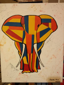 Elefante multicolor