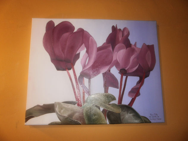 Violetas Oil Canvas Floral Painting