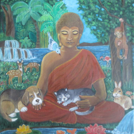 Buda con animales