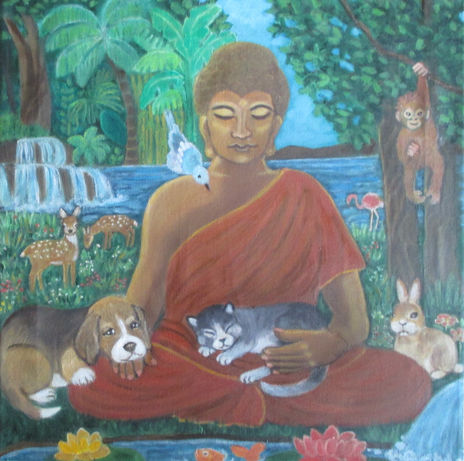 Buda con animales