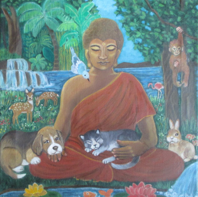 Buda con animales