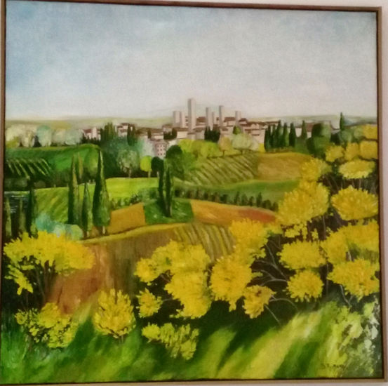 MIMOSAS EN TOSKANA Oil Canvas Landscaping