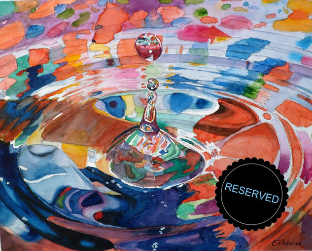 Gota de agua multicolor Acuarela Papel Otros