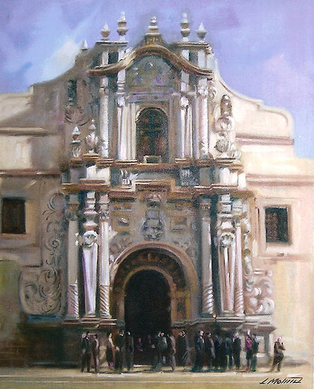 Iglesia de la Vera Cruz de Caravaca Oil Panel Landscaping