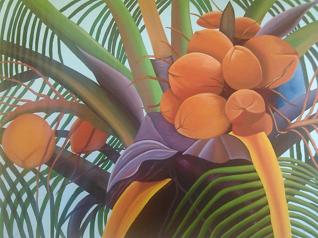 cocos caribeños Acrylic Canvas Floral Painting